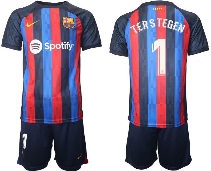 Men 2022-2023 Club Barcelona home blue #1 Soccer Jersey->baltimore ravens->NFL Jersey